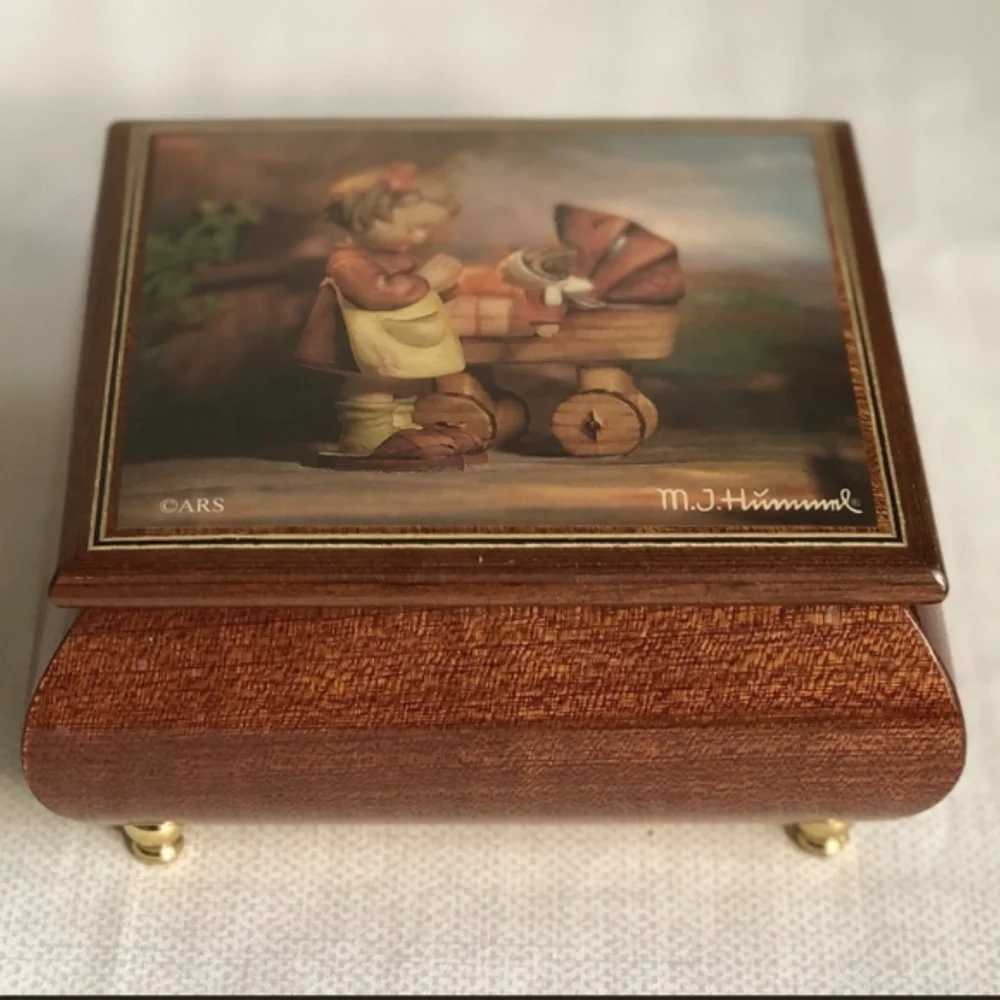 Vintage M.J. Hummel Bucherer RODI Reuge Swiss Music Jewelry Box Mozart